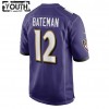 Baltimore Ravens Tröjor Rashod Bateman 12 Nike Lila 2021 NFL Draft - Barn